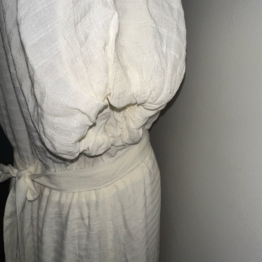 NWT Lulus Cream Color Short Sleeve Prairie Style Dress,‎ Size XL - Picture 4 of 11
